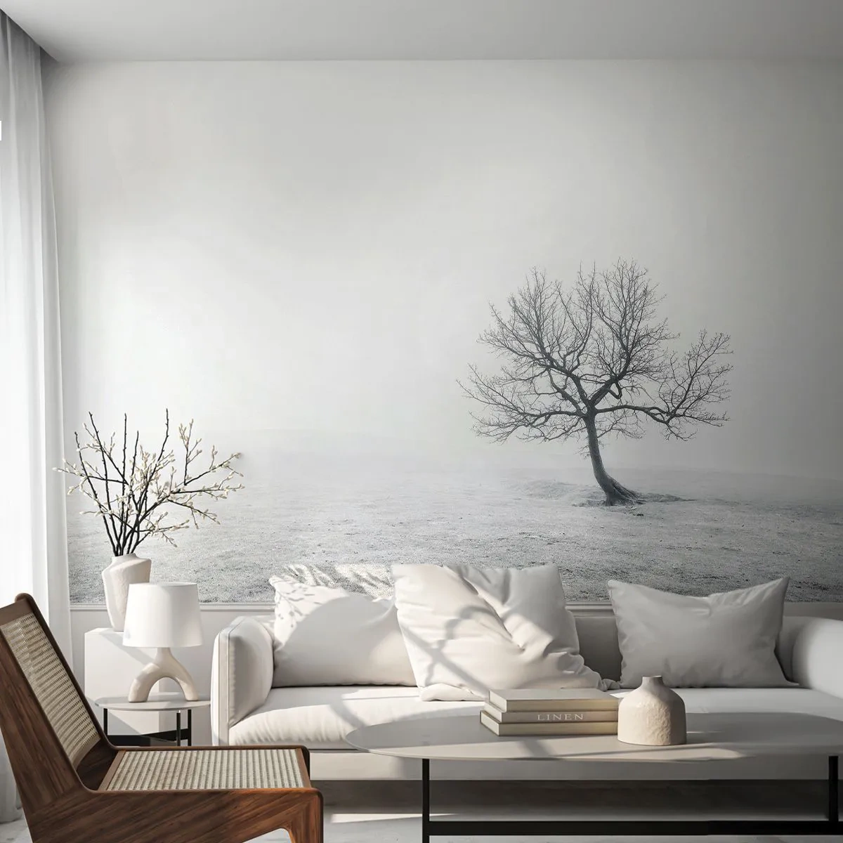 Zelfklevend Fotobehang Deluxe Sticker - Tegen het niets - Landschap, Boom, Natuur - 250x175 cm