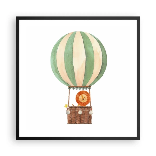 Poster in een zwarte lijst - Leons reizen - 60x60 cm