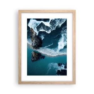 Een poster in een licht eiken lijst - In golven gewikkeld - 30x40 cm