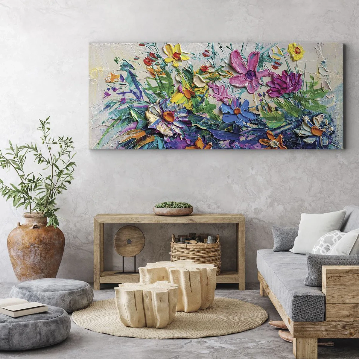 Schilderen op canvas - Helemaal geen stilleven - 100x40 cm