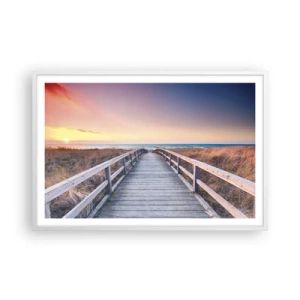 Poster in een witte lijst - Baltische avond aurora - 91x61 cm