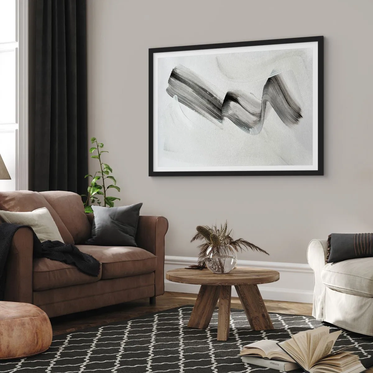 Poster in een zwarte lijst - Terloops voor de lol - 70x50 cm