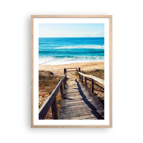 Een poster in een licht eiken lijst - Loop maar! - 50x70 cm