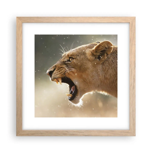 Een poster in een licht eiken lijst - Probeer niet te luisteren - 30x30 cm