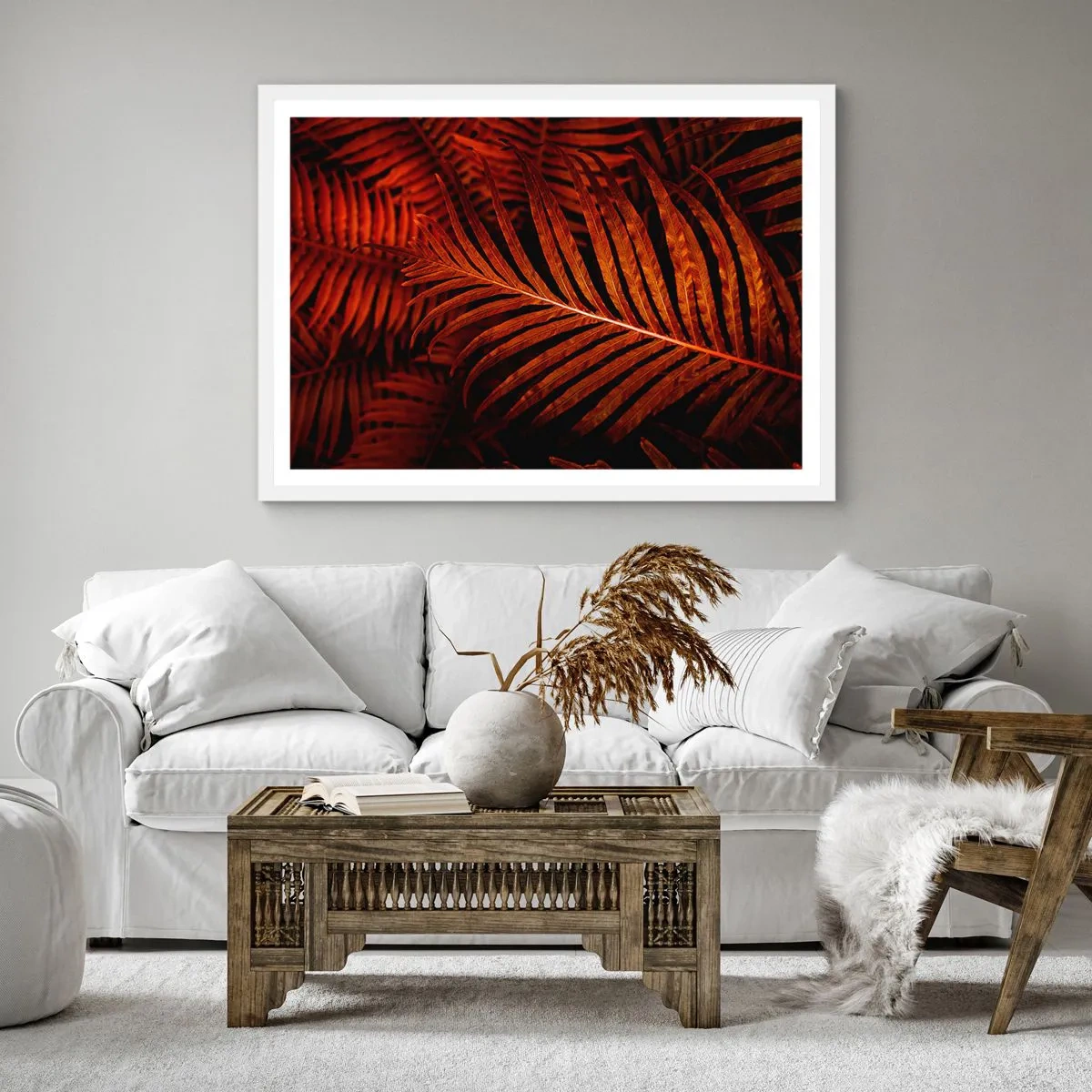 Poster in een witte lijst - De hitte van het leven - 50x50 cm