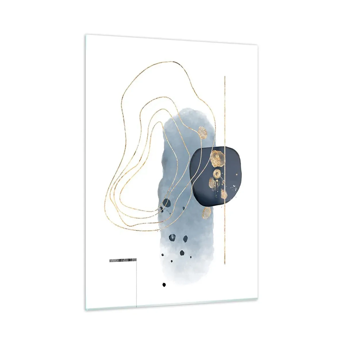 Schilderen op glas - Blauw en goud fantasie - 50x70 cm