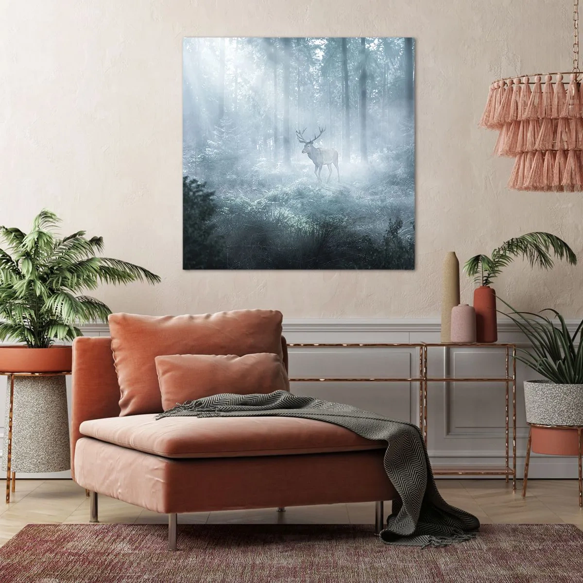 Schilderen op canvas - Ochtendbezoek aan het landgoed - 30x30 cm
