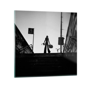 Schilderen op glas - Stedelijk dwalen - 60x60 cm