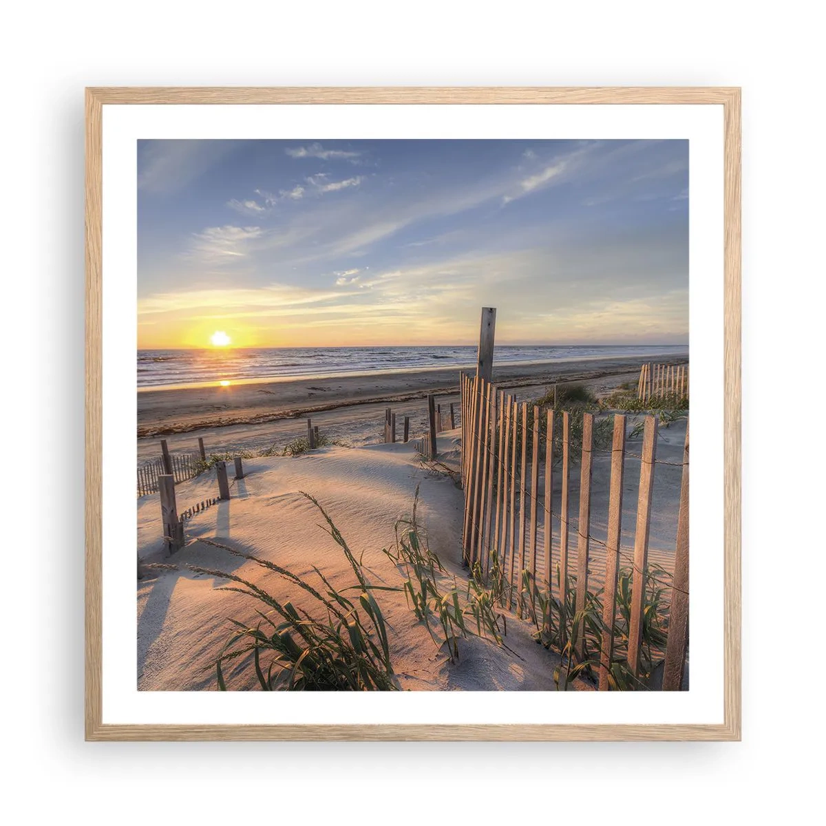 Een poster in een licht eiken lijst - Glans en schaduw van de wind - 60x60 cm