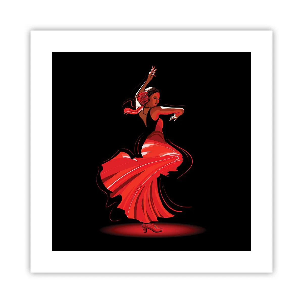 Poster - De vurige geest van flamenco - 40x40 cm