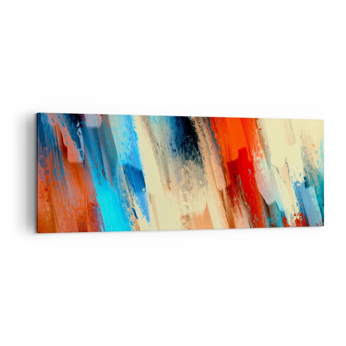 Schilderen op canvas - Een cascade van kleuren - 140x50 cm