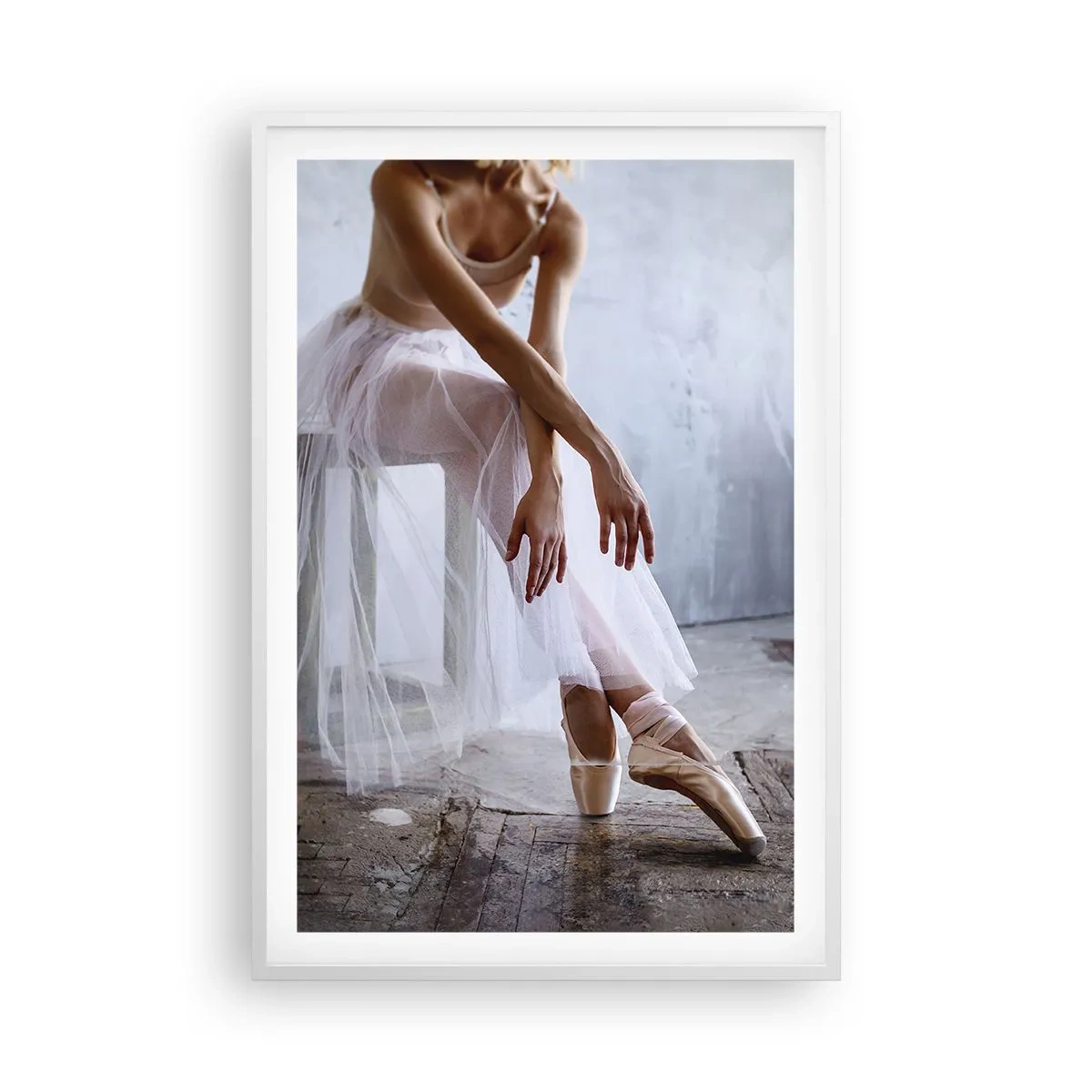 Poster in een witte lijst - Voordat de oprijlichten schijnen - 61x91 cm