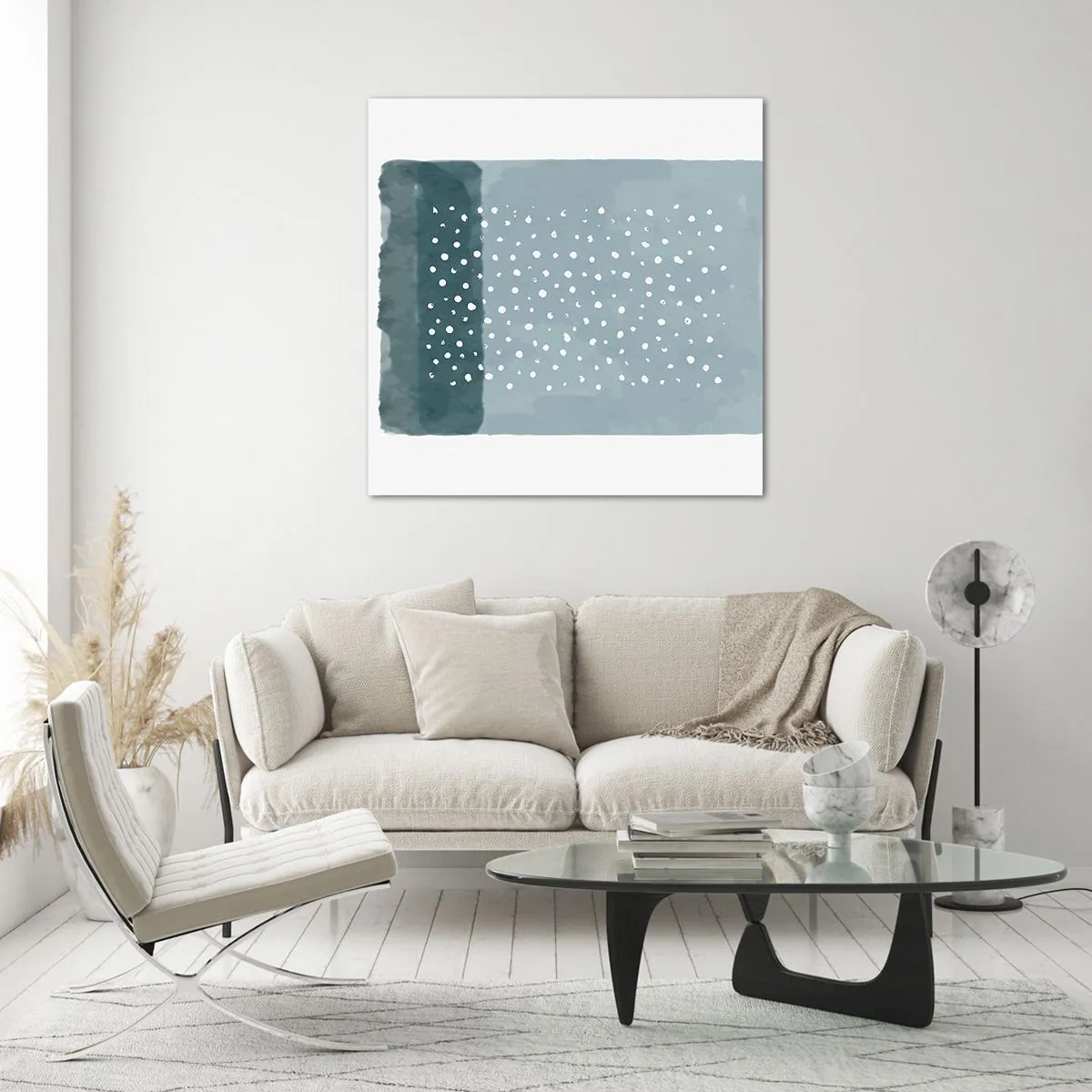 Schilderen op glas - Gegroeid op blauw - 40x40 cm