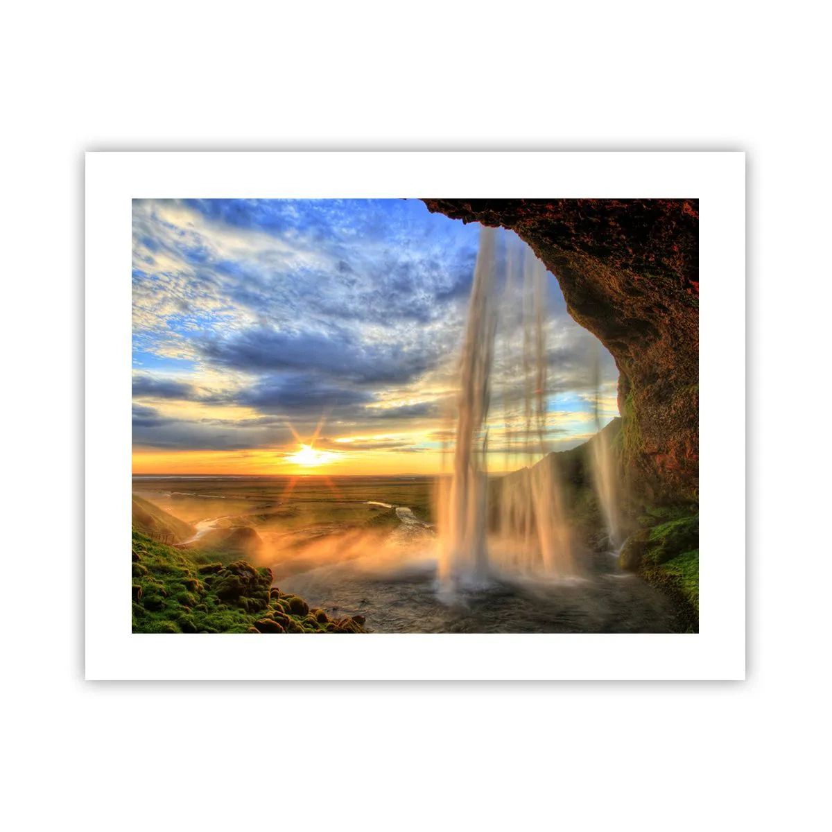 Poster - De wereld achter een sluier van druppels - 50x40 cm