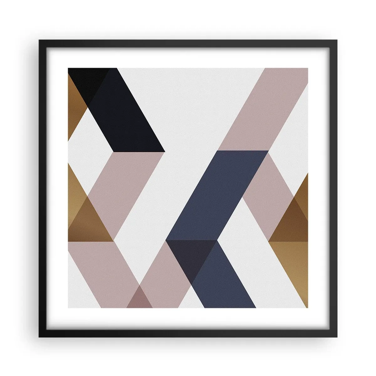 Poster in een zwarte lijst - Vlakken en hoeken - 50x50 cm