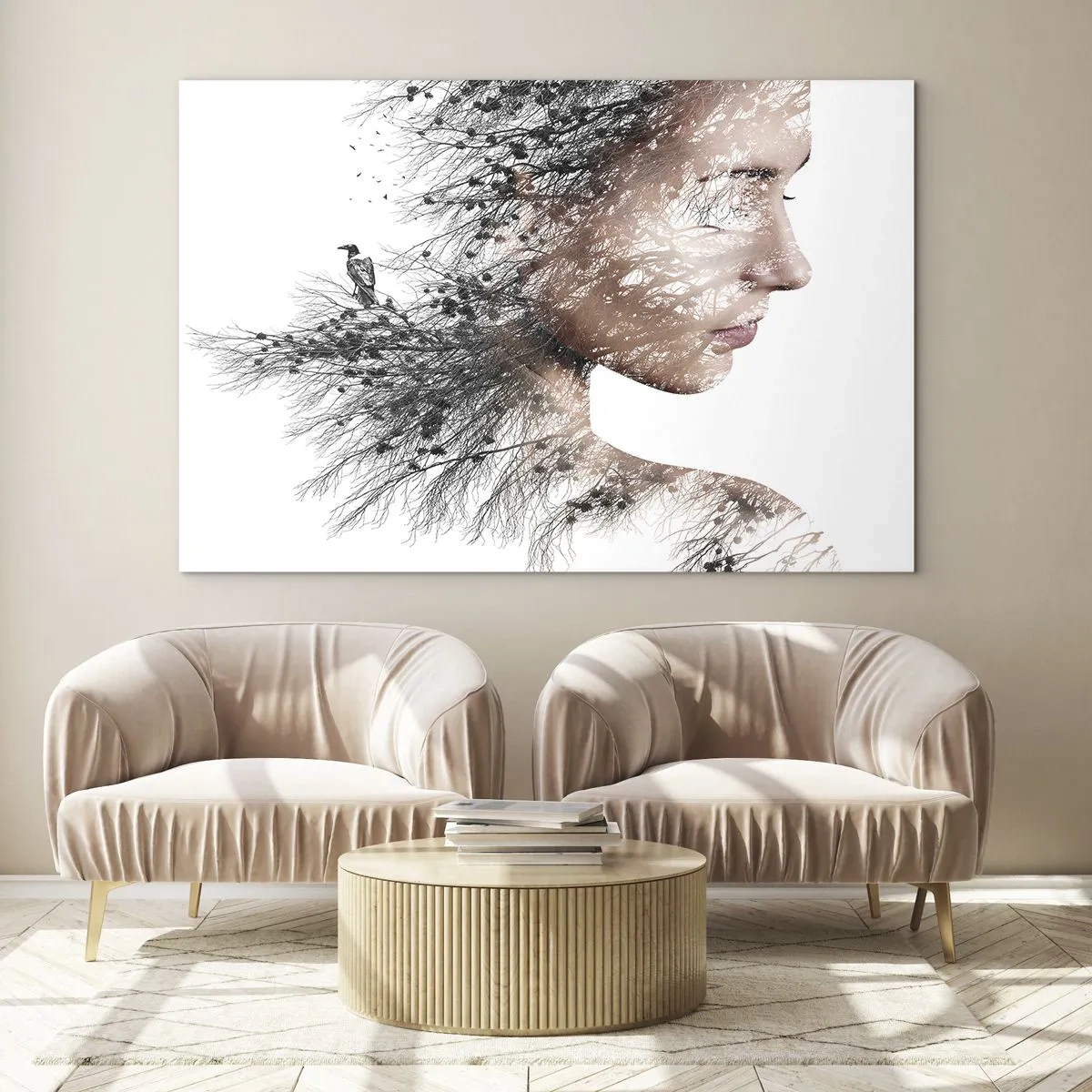 Schilderen op glas - De geest van het bos - 100x70 cm