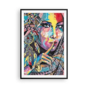 Poster in een zwarte lijst - Zwijg totdat je het begrijpt - 61x91 cm