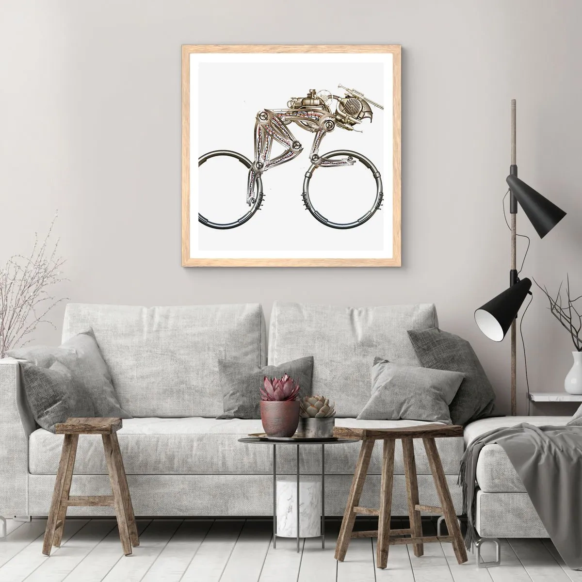 Een poster in een licht eiken lijst - Een prachtige machine - 40x40 cm