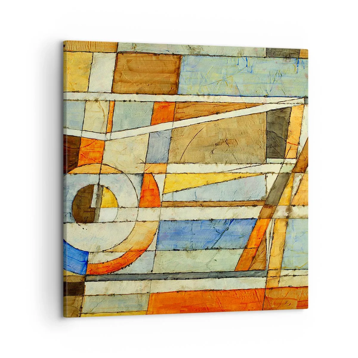 Schilderen op canvas - Kubisme op de bouwplaats - 50x50 cm