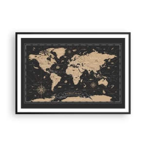 Poster in een zwarte lijst - De grenzen van mijn wereld - 100x70 cm