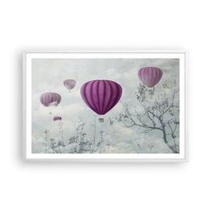 Poster in een witte lijst - Als schepen in de lucht - 91x61 cm