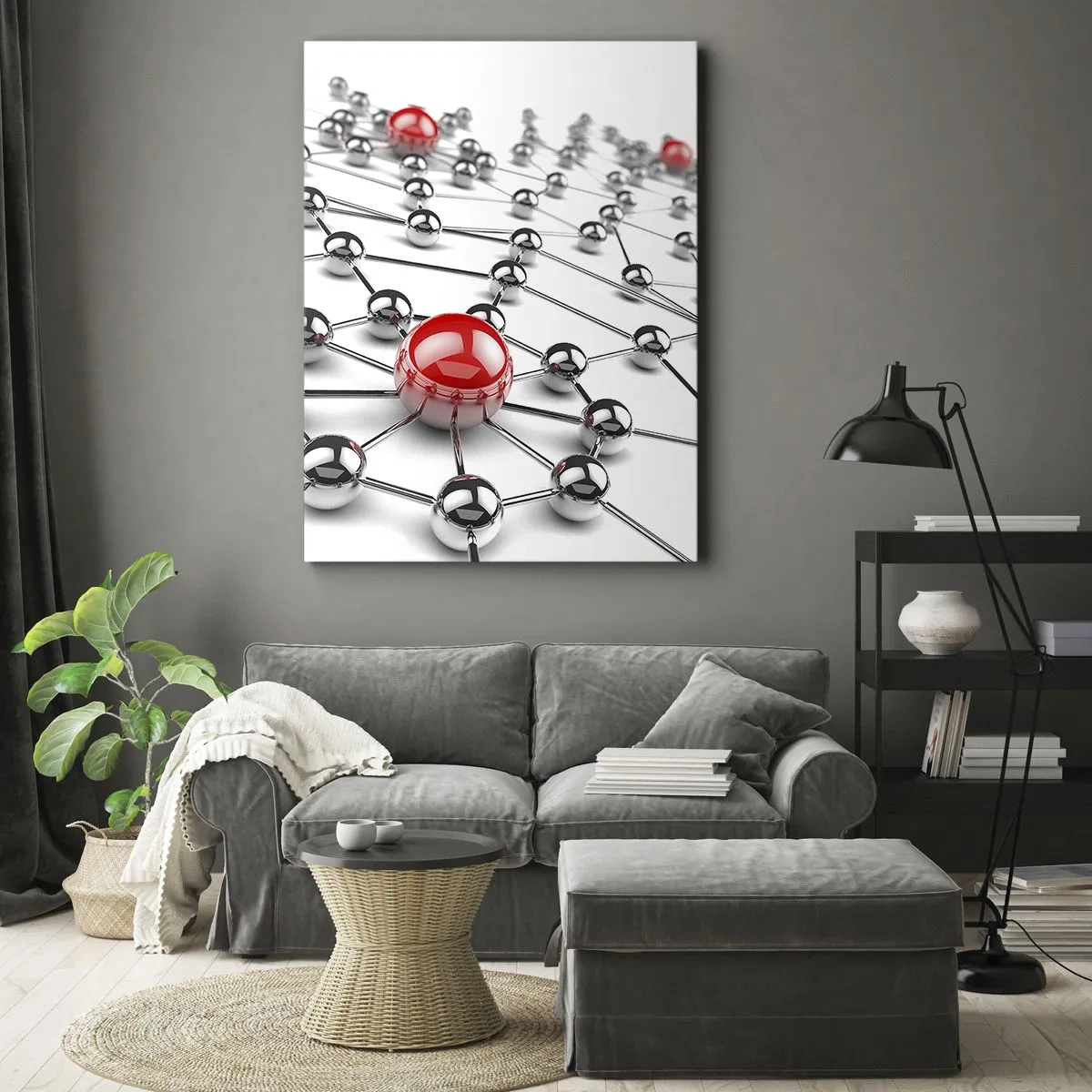 Schilderen op canvas - Zilverachtig web - 50x70 cm