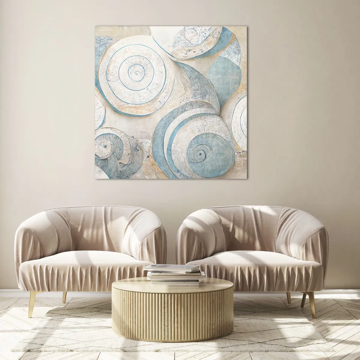 Schilderen op glas - Wat zit er in de schelp? - 60x60 cm
