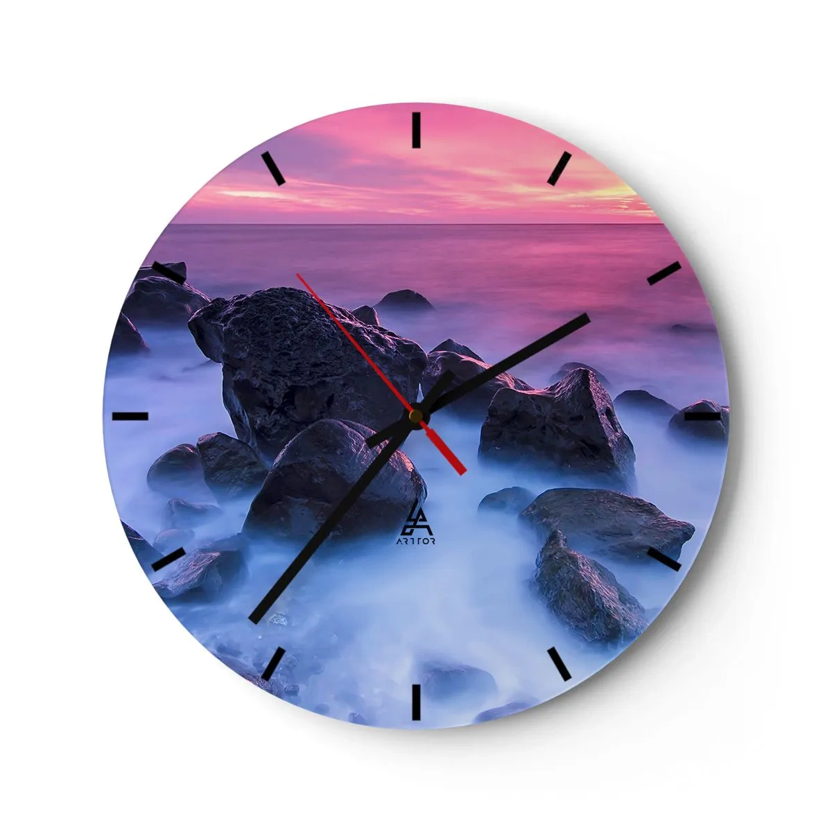 Wandklok - Klok - Geboorte in licht en mist - 40x40 cm