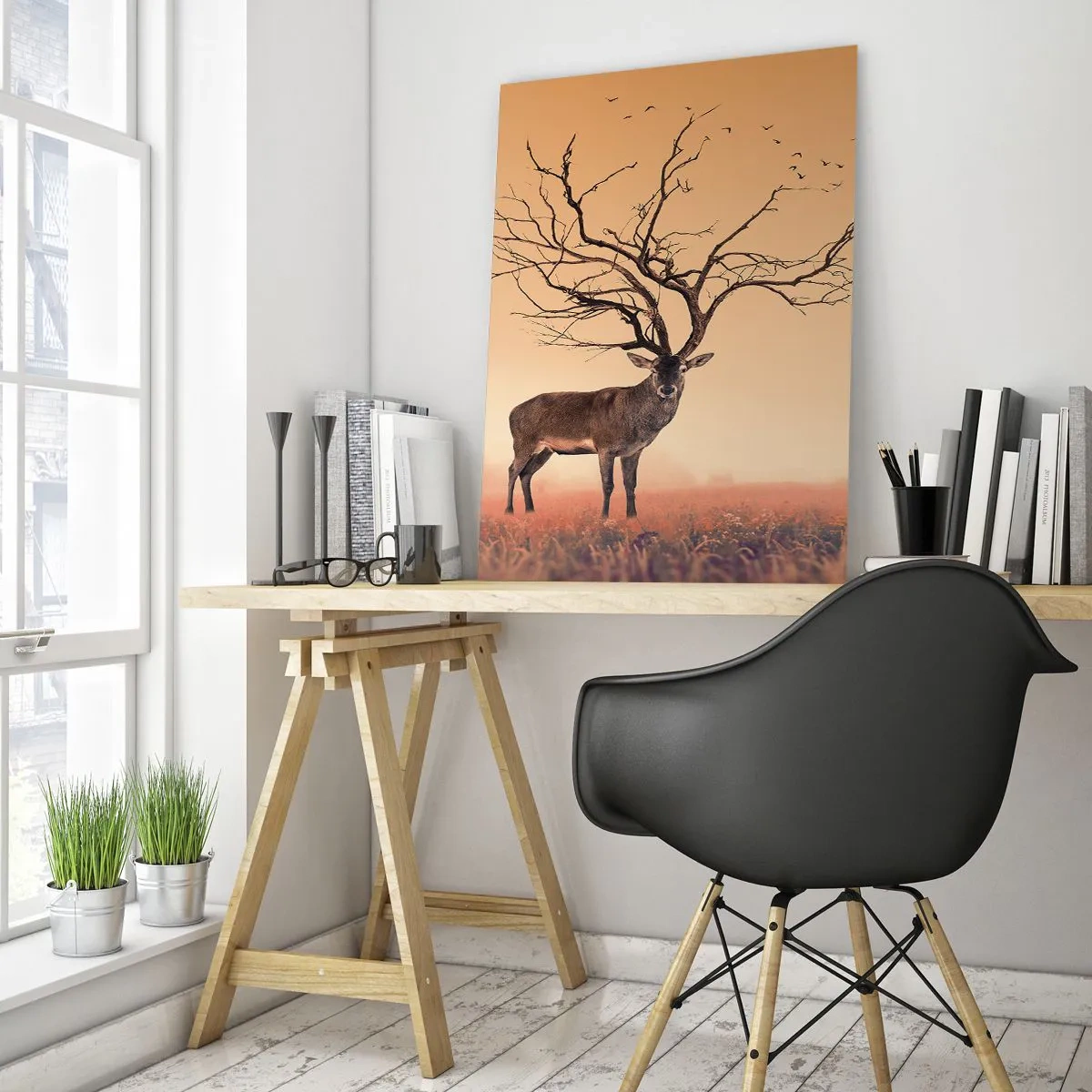 Schilderen op glas - Prajelen - de eeuwige geest van het bos - 80x120 cm
