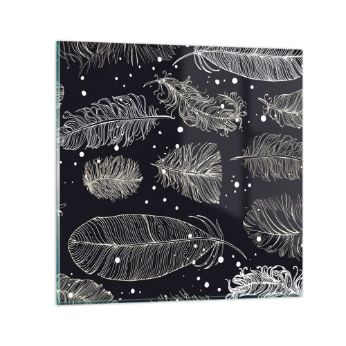 Schilderen op glas - Gevederde kant - 50x50 cm