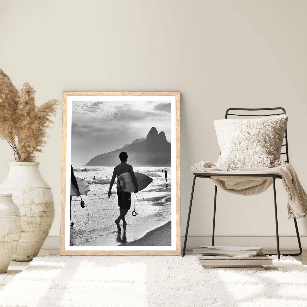 Een poster in een licht eiken lijst - Enkele golf samba - 40x50 cm