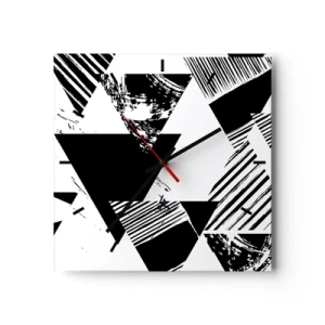 Wandklok - Klok - Regen van driehoeken - 30x30 cm