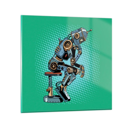 Schilderen op glas - Boven de essentie van het zijn - 30x30 cm