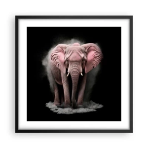 Poster in een zwarte lijst - Denk niet aan een roze olifant! - 50x50 cm