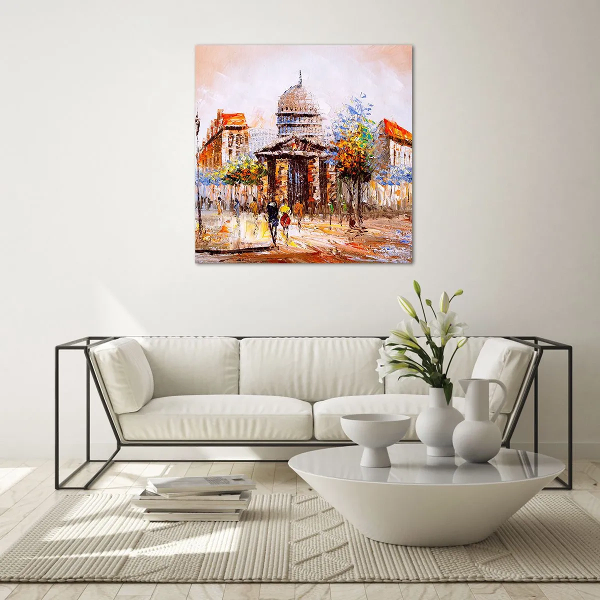 Schilderen op glas - Parijs wandeling - 60x60 cm