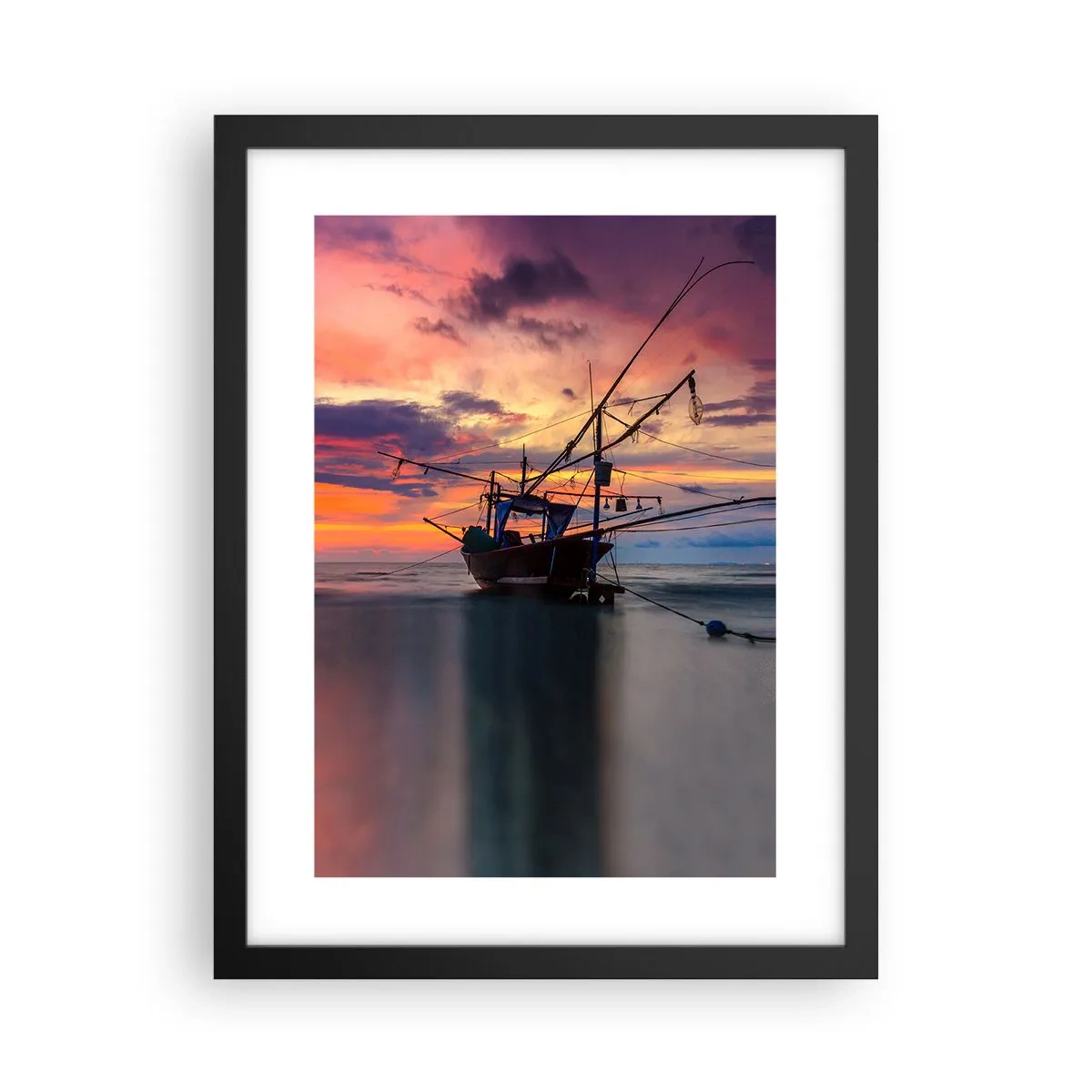 Poster in een zwarte lijst - Exotische avond - 30x40 cm