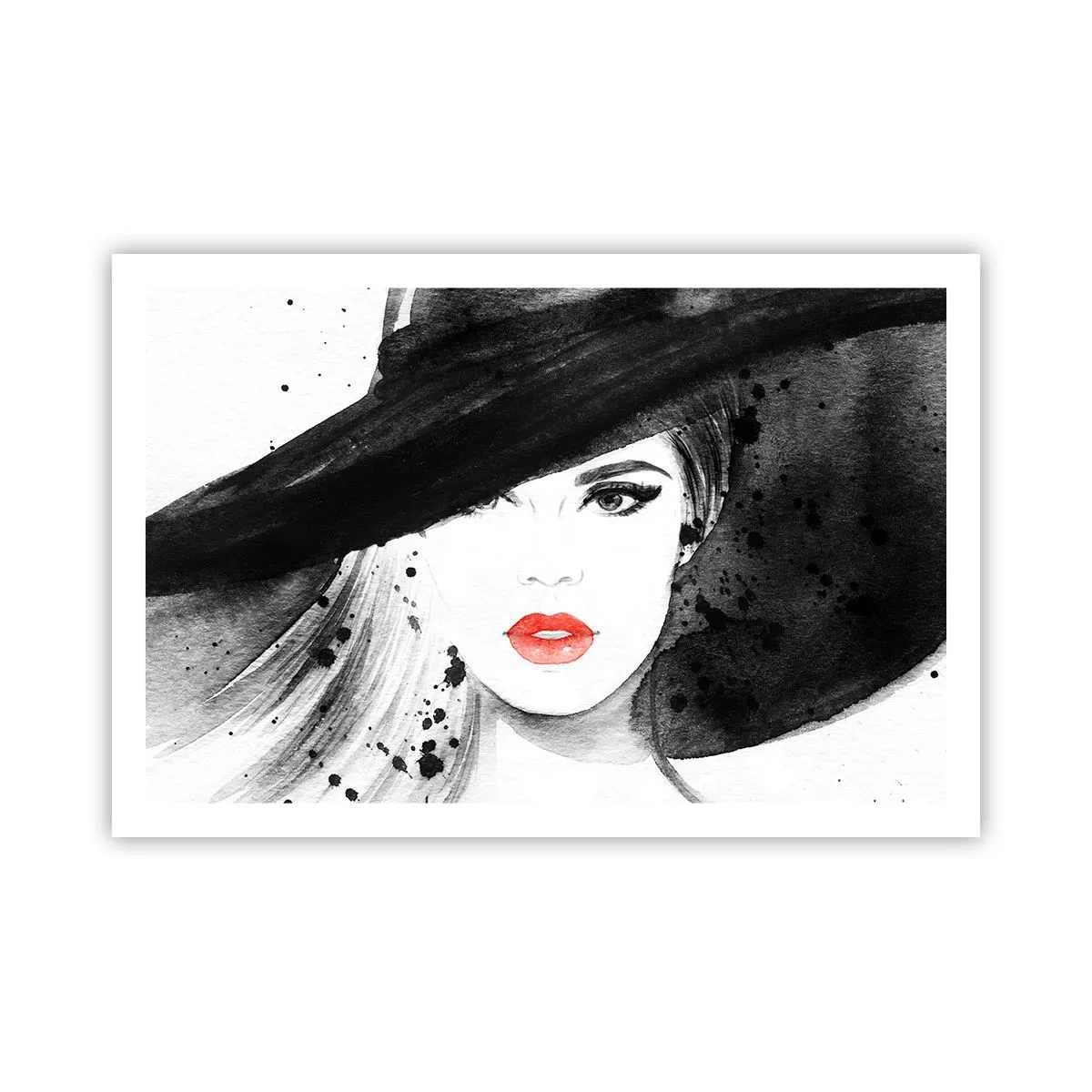 Poster - Vrouw in het zwart - 91x61 cm