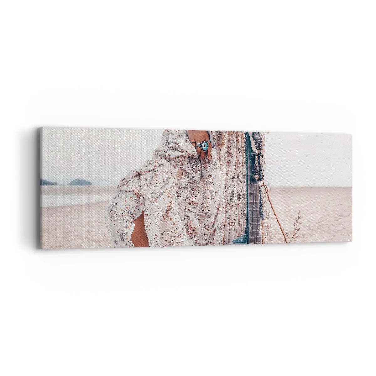 Schilderen op canvas - Kinderen bloemen onderweg - 90x30 cm