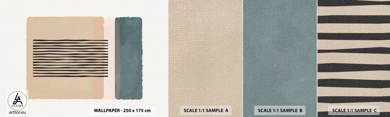 Fotobehang Monster Premium Canvas - Alles is oke - Abstractie, Grafisch, Minimalisme - 100x30 cm