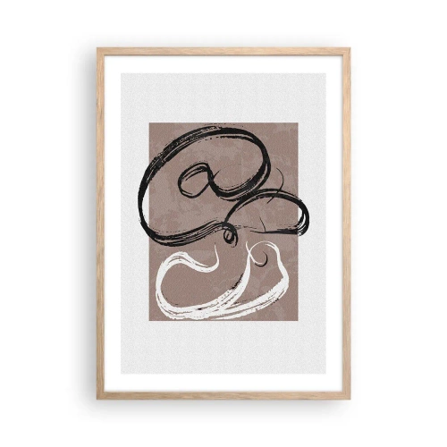 Een poster in een licht eiken lijst - Compositie – de zoektocht naar volheid - 50x70 cm