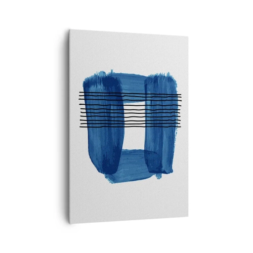 Schilderen op canvas - Blauwe en zwarte compositie - 70x100 cm