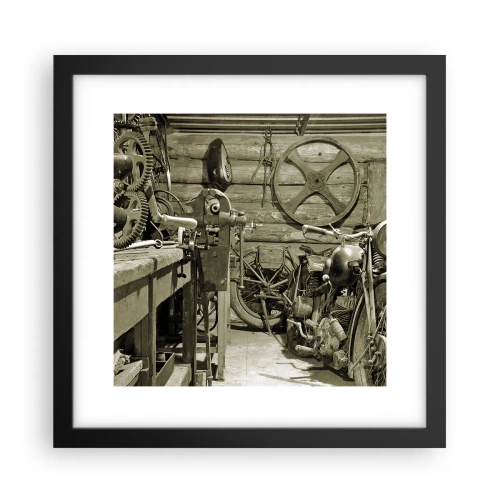 Poster in een zwarte lijst - In de schuur van oom Władek - 30x30 cm