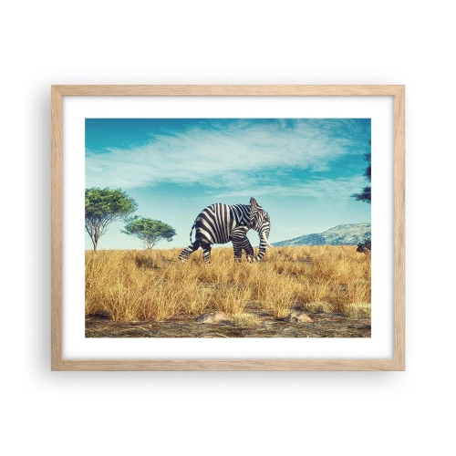 Een poster in een licht eiken lijst - Grijs is niet meer in de mode - 50x40 cm