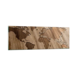 Schilderen op glas - De wereld ligt op tafel - 90x30 cm