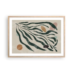 Een poster in een licht eiken lijst - Tussen het groen - 70x50 cm