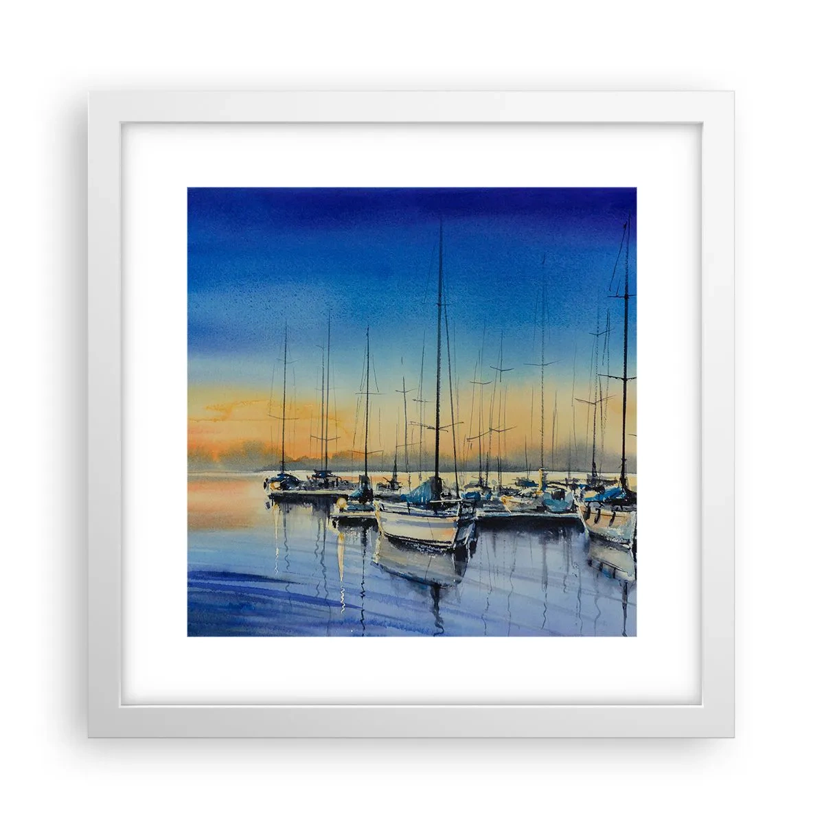 Poster in een witte lijst - Einde van een goede dag - 30x30 cm