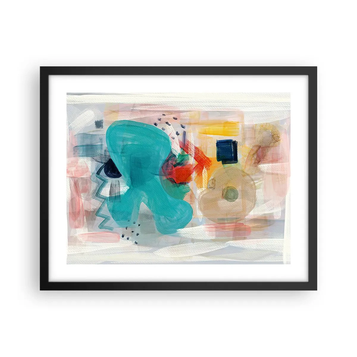 Poster in een zwarte lijst - Kleurrijk spel - 50x40 cm