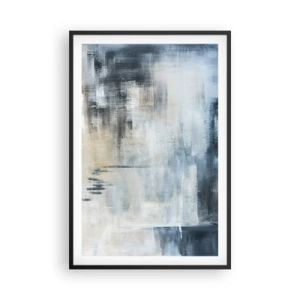 Poster in een zwarte lijst - Achter het blauwe gordijn - 61x91 cm