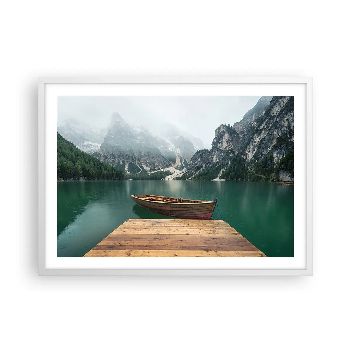 Poster in een witte lijst - "En de trotse rotsen van het voorhoofd" - 70x50 cm
