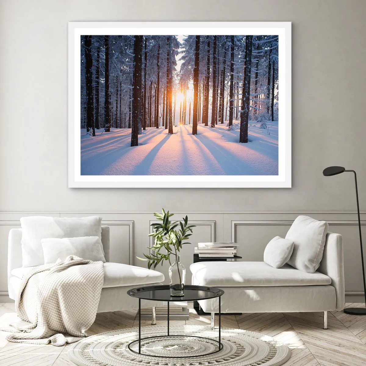 Poster in een witte lijst - Duidelijk in zwart-wit - 100x70 cm